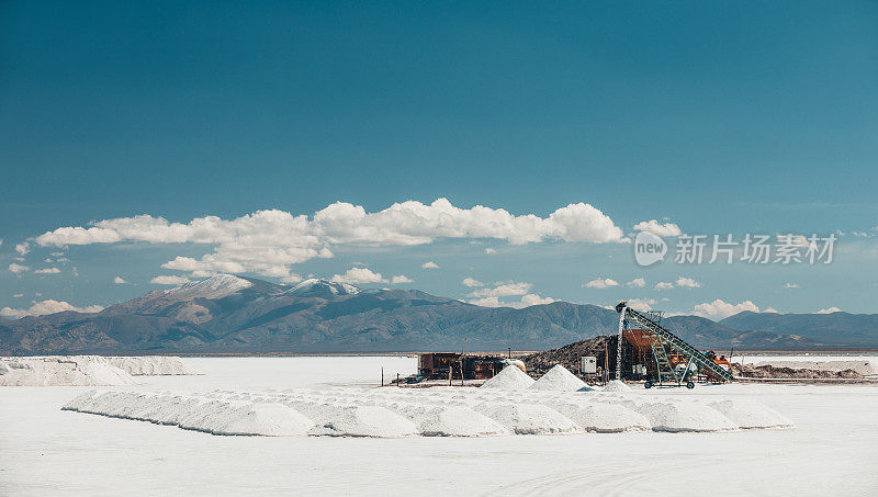 在阿根廷的Salinas Grandes - Jujuy的盐提取